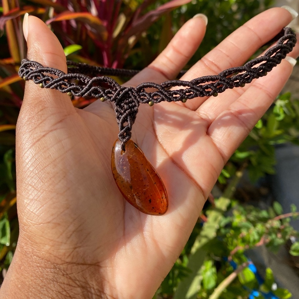 Amber Macrame Necklace